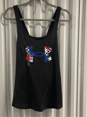 Under Armour Black Tank Top with White Star Accent size Large
